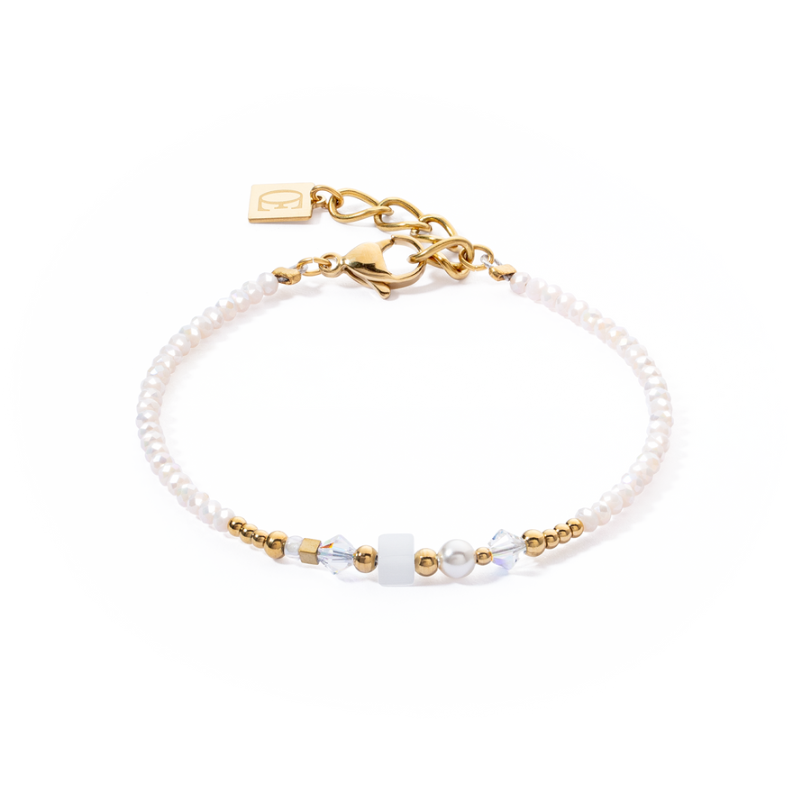 Bracelet Square Stripes or-blanc