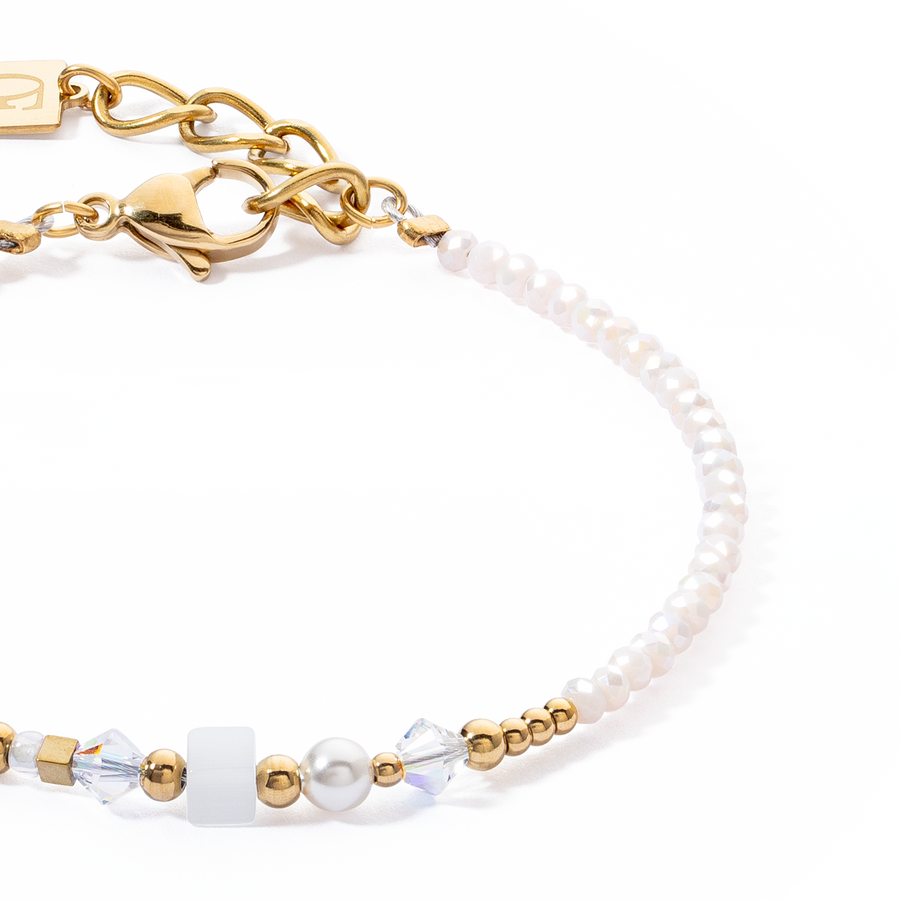 Bracelet Square Stripes or-blanc
