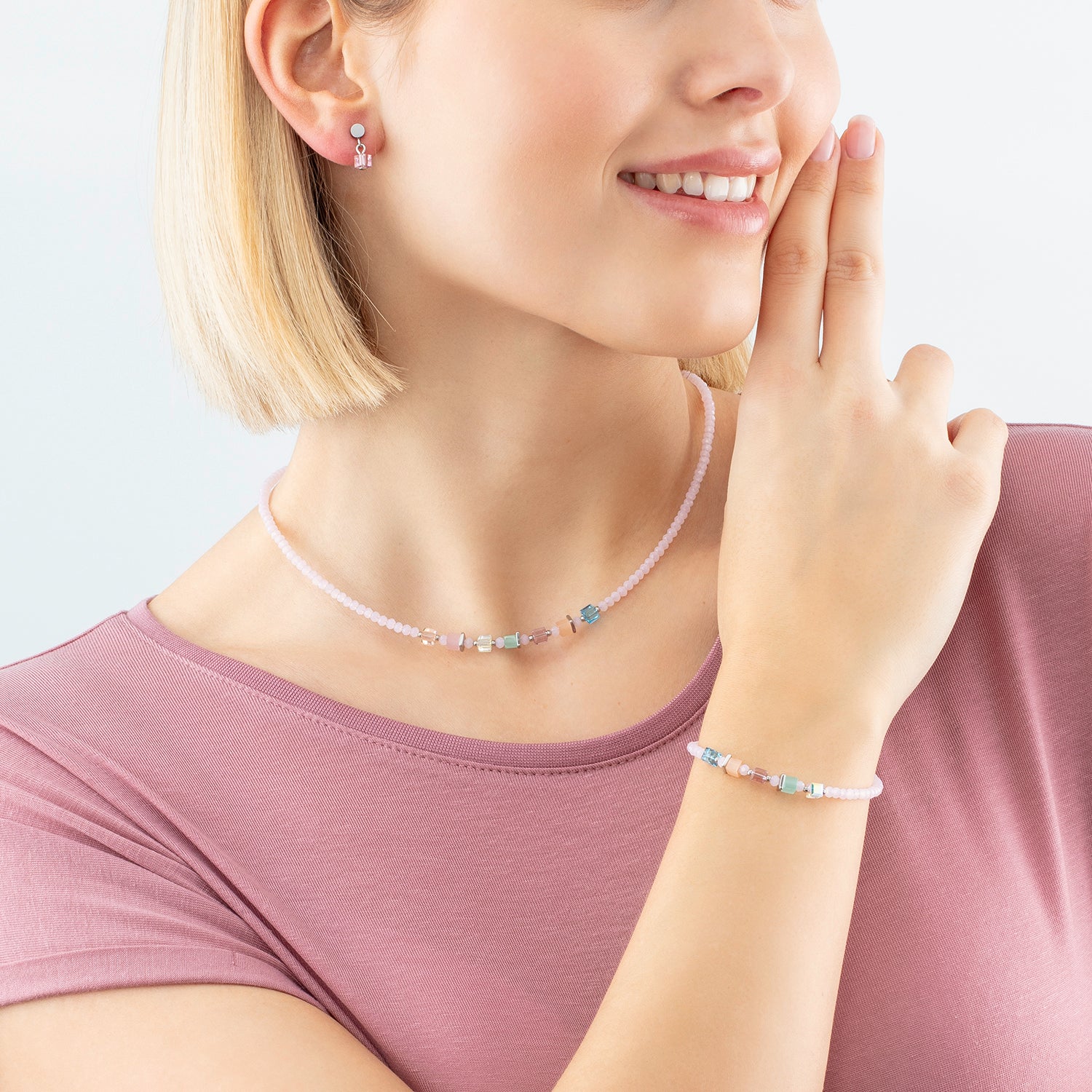 Collier Joyful Colours rose multicolore