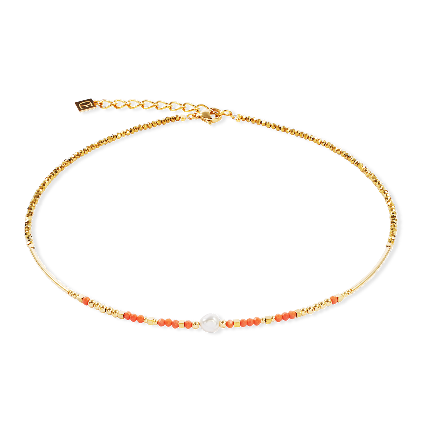 Collier Sunset Pearl or-corail