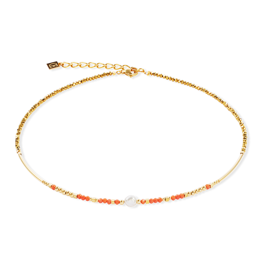 Collier Sunset Pearl or-corail