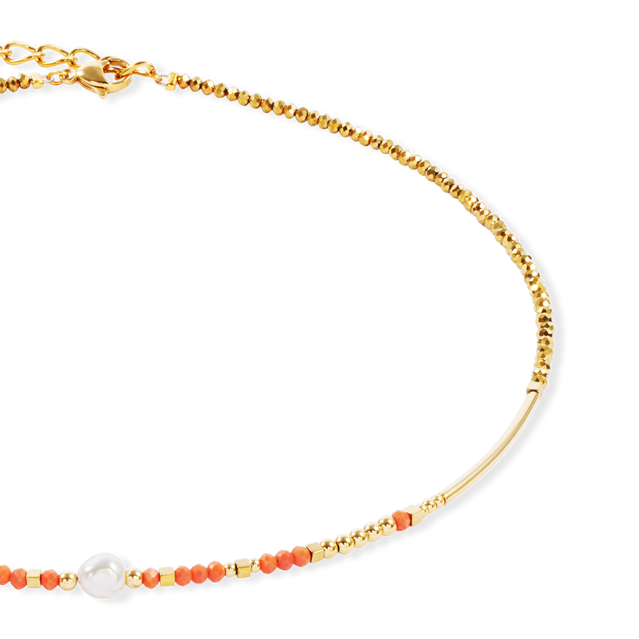 Collier Sunset Pearl or-corail