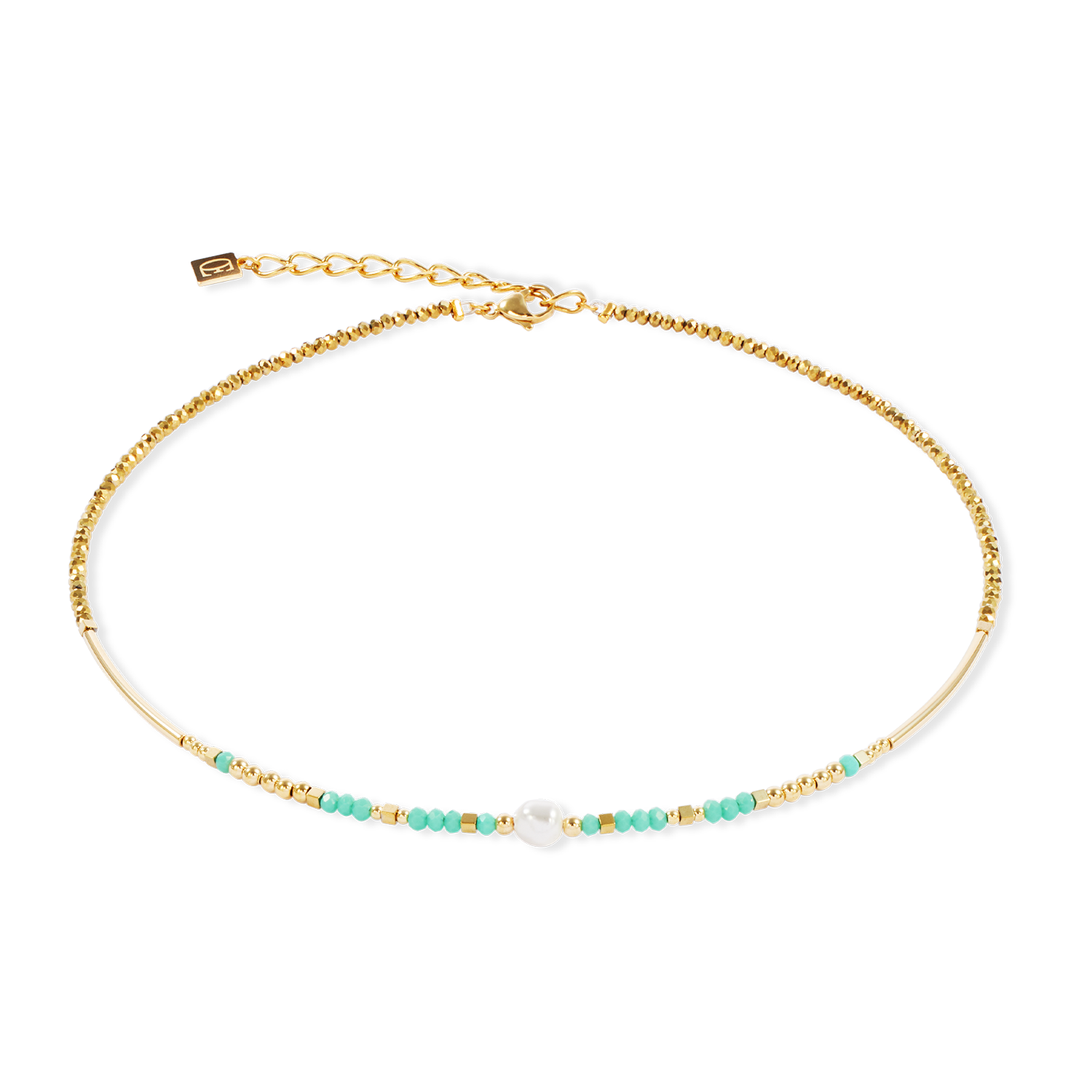Collier Lagoon Pearl or-menthe