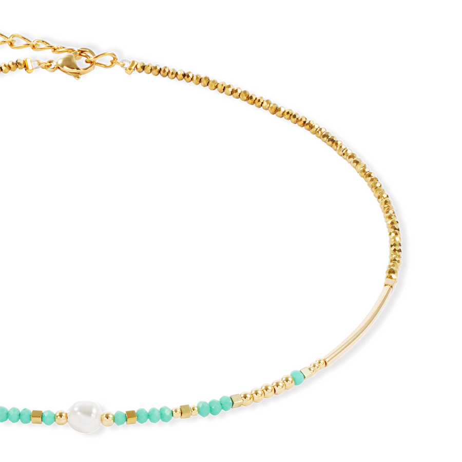 Collier Lagoon Pearl or-menthe