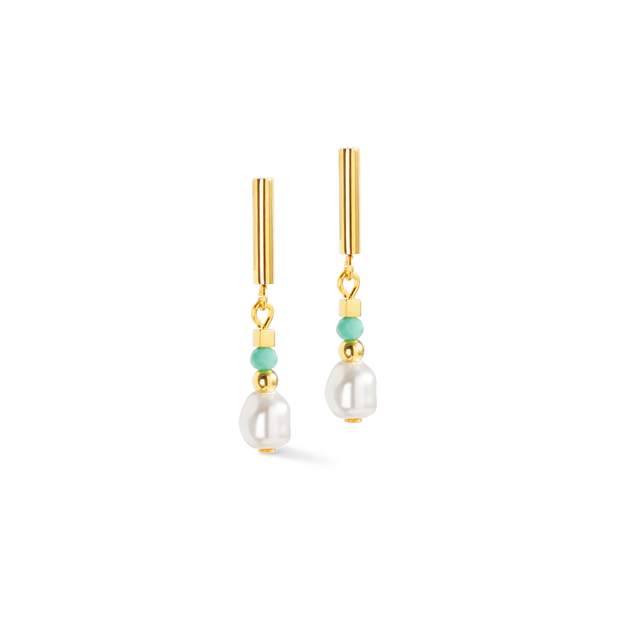 Boucles d'oreilles Lagoon Pearl or-menthe