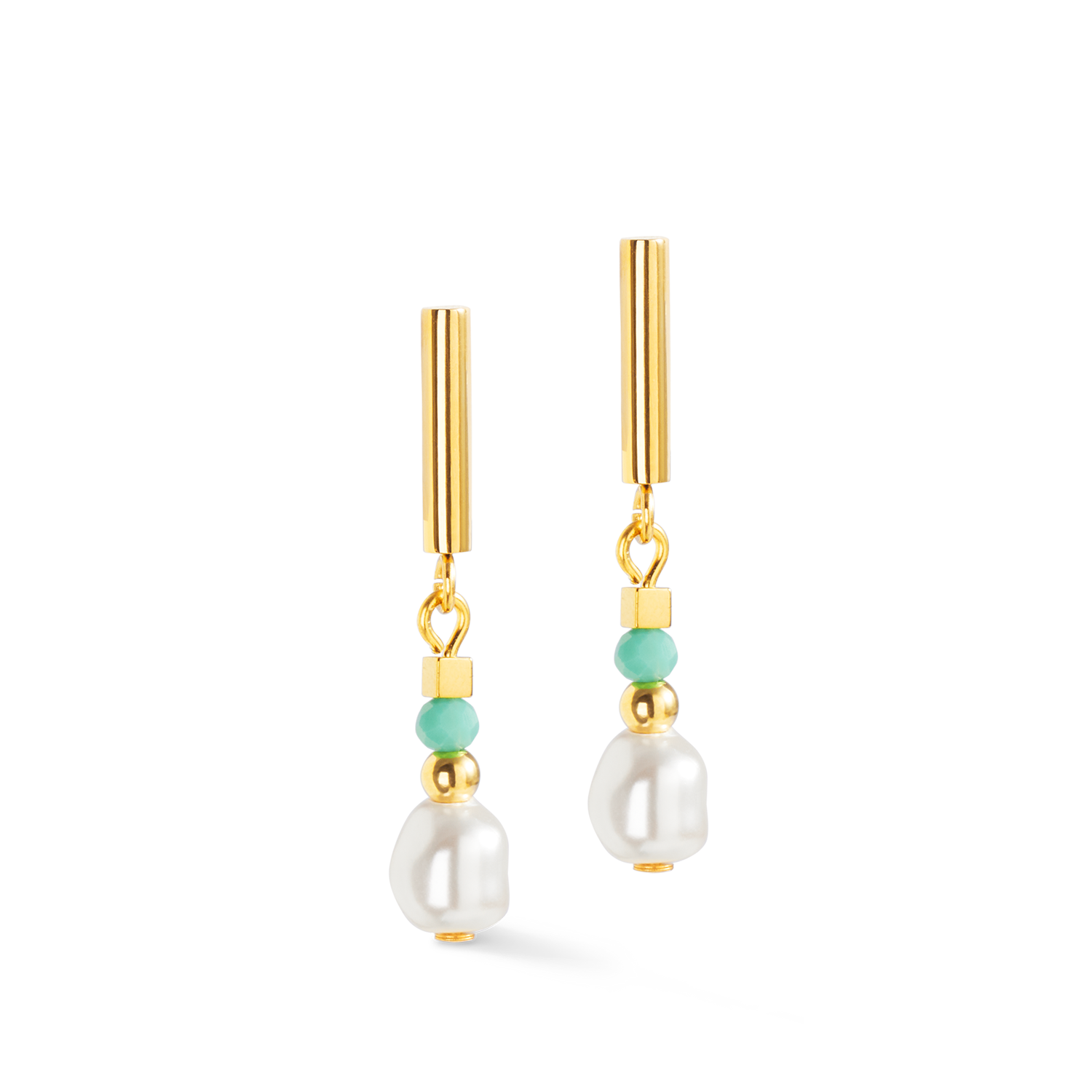 Boucles d'oreilles Lagoon Pearl or-menthe