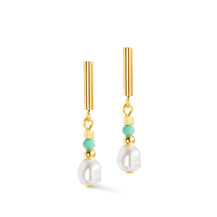 Boucles d'oreilles Lagoon Pearl or-menthe