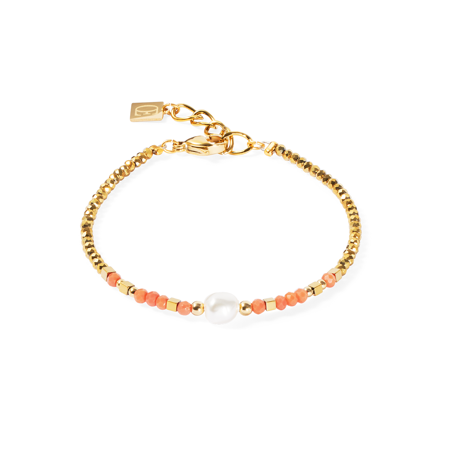 Bracelet Sunset Pearl or-corail