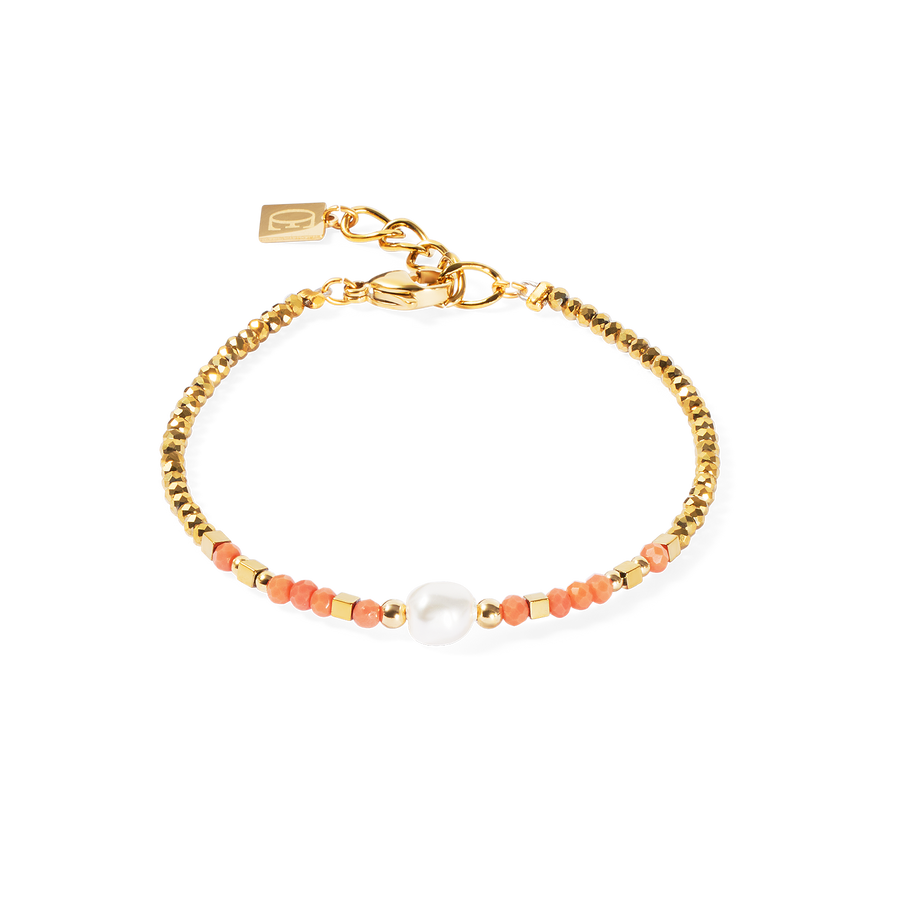 Bracelet Sunset Pearl or-corail