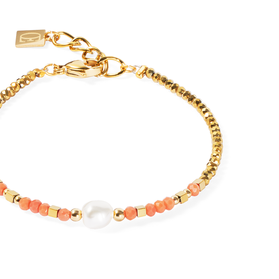 Bracelet Sunset Pearl or-corail