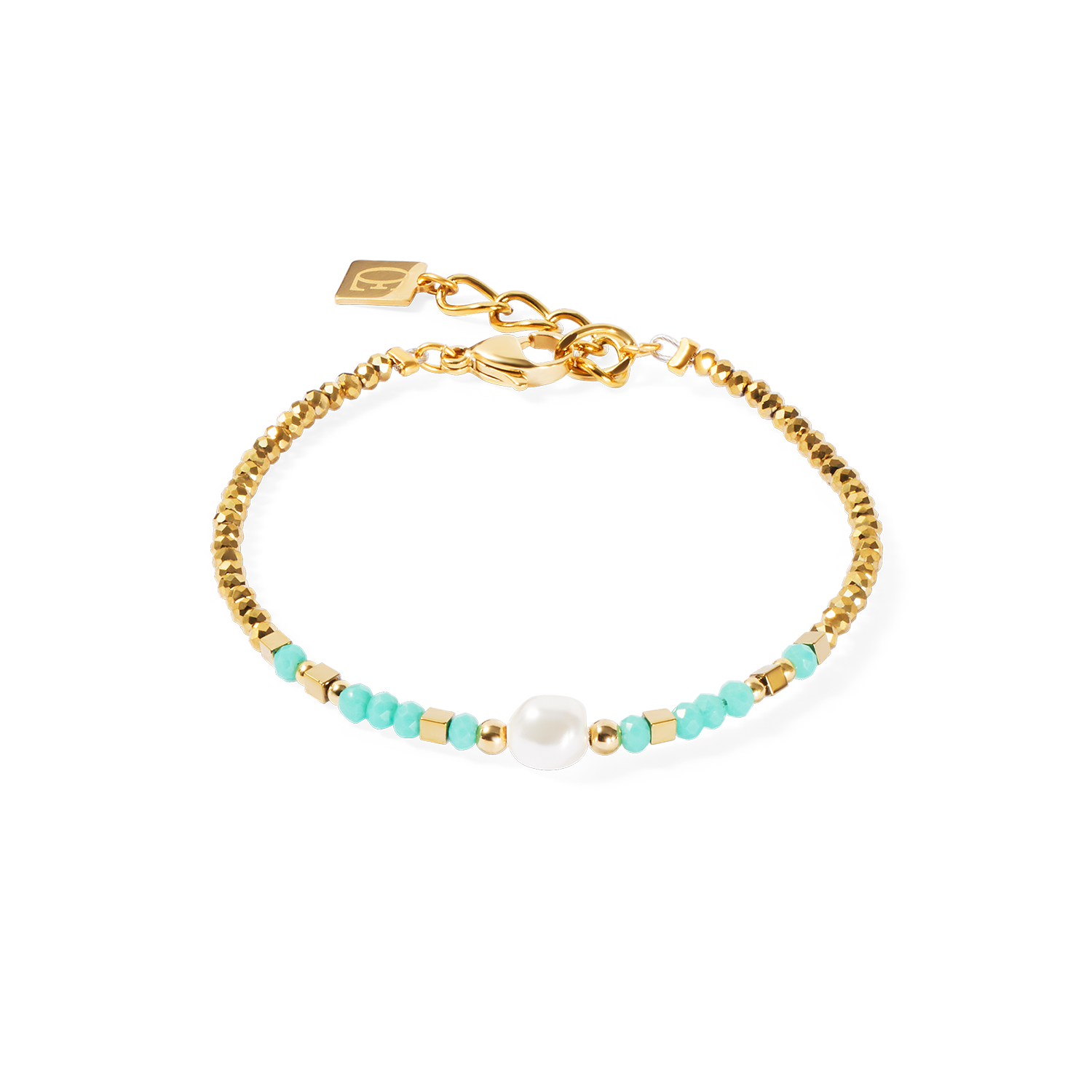 Bracelet Lagoon Pearl or-menthe