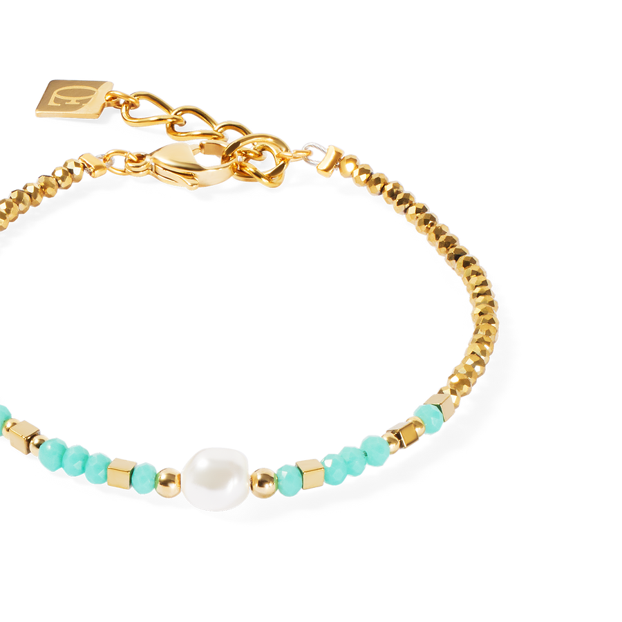 Bracelet Lagoon Pearl or-menthe