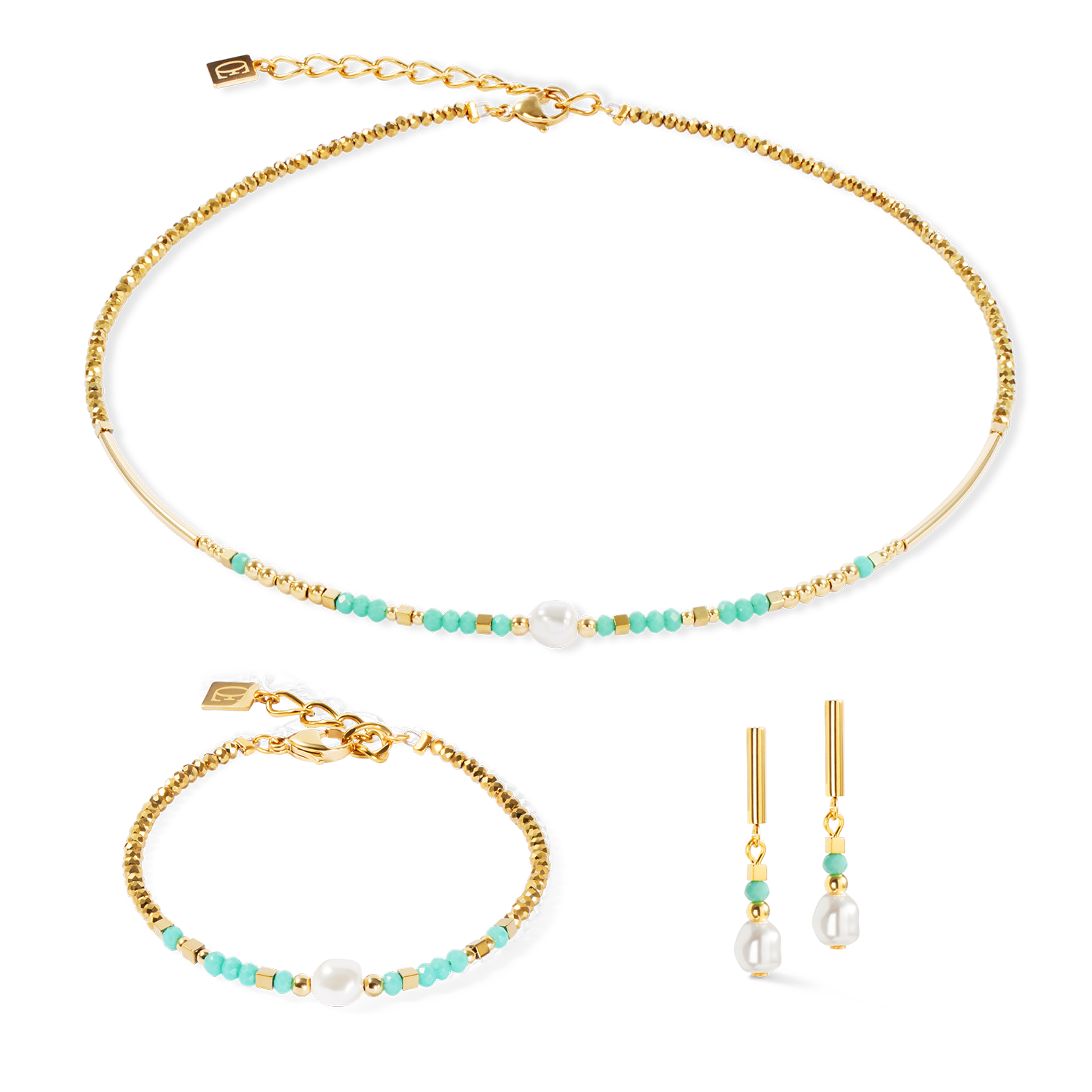 Bracelet Lagoon Pearl or-menthe
