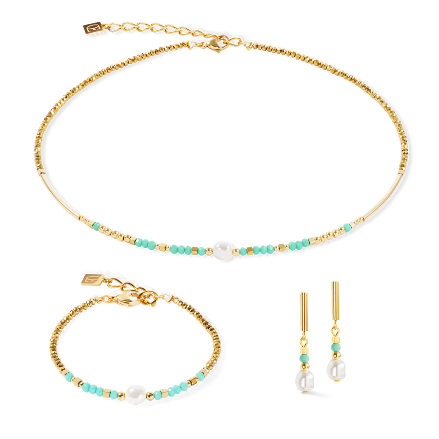 Bracelet Lagoon Pearl or-menthe