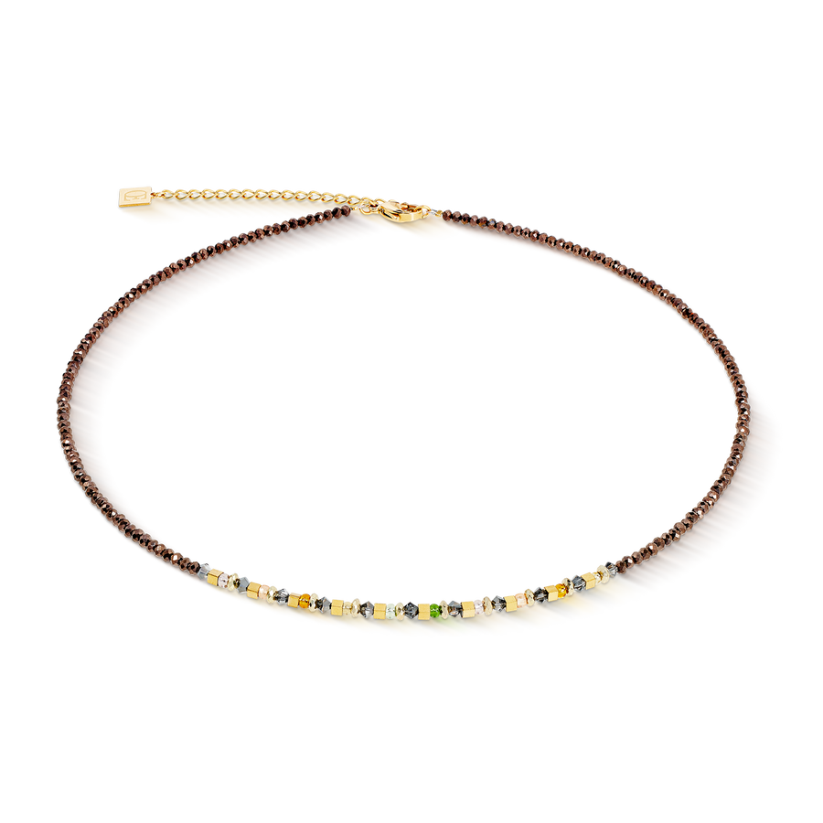 Collier golden Whisper marron-olive