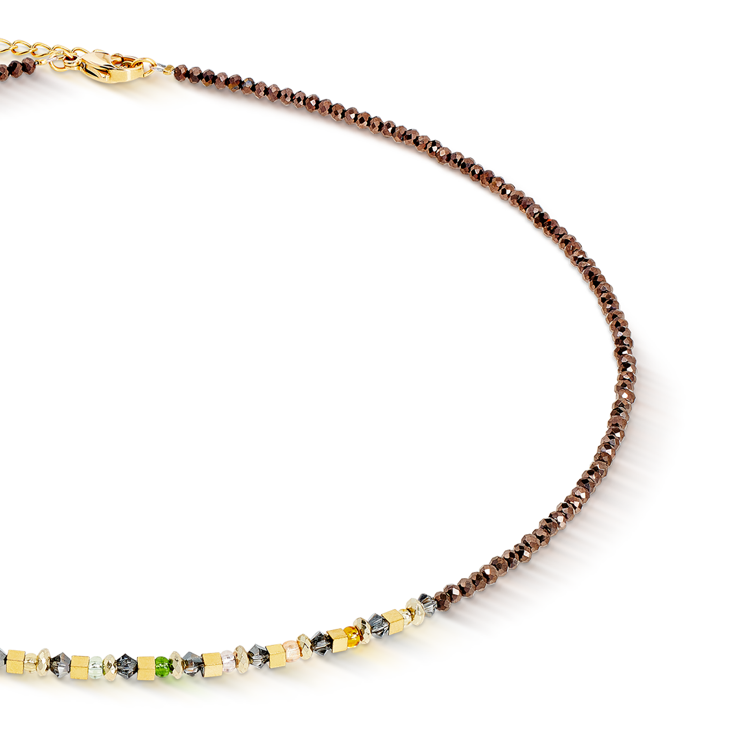 Collier golden Whisper marron-olive