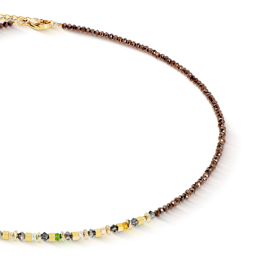 Collier golden Whisper marron-olive