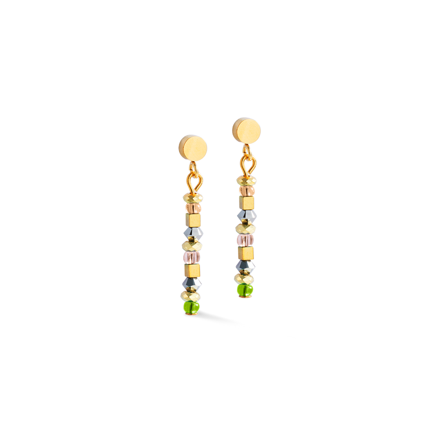 Boucles d'oreilles golden Whisper marron-olive