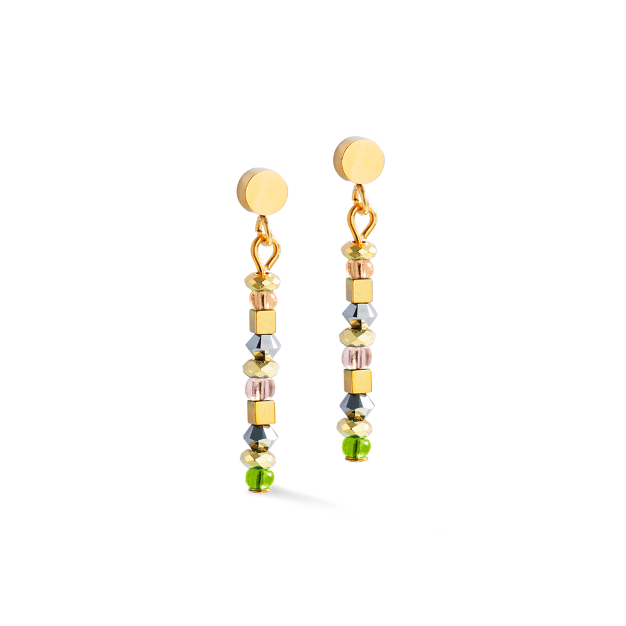 Boucles d'oreilles golden Whisper marron-olive