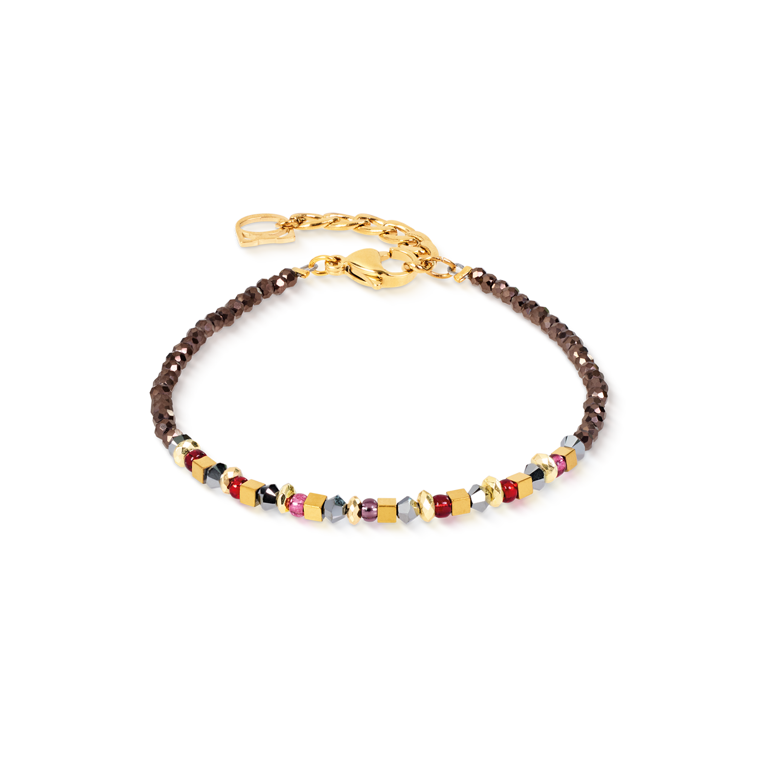 Bracelet Golden Whisper brun-rouge