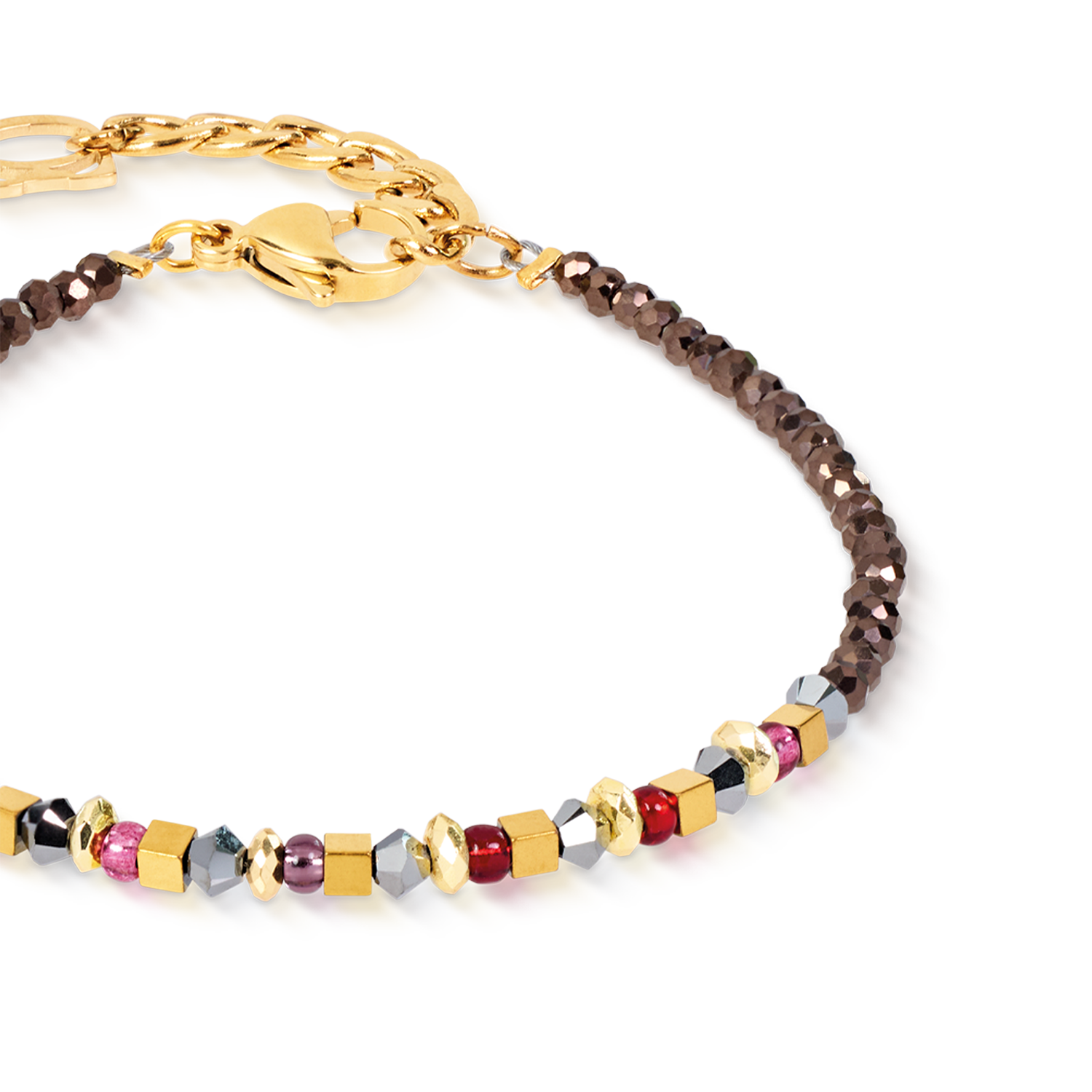Bracelet Golden Whisper brun-rouge