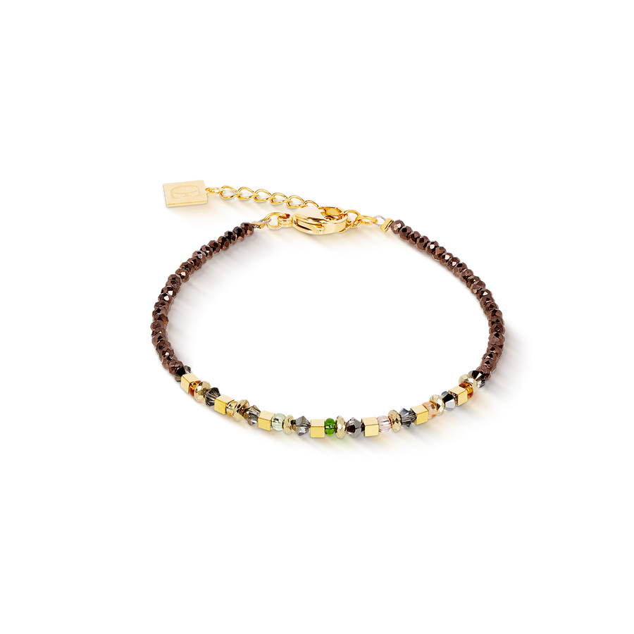 Bracelet golden Whisper marron-olive