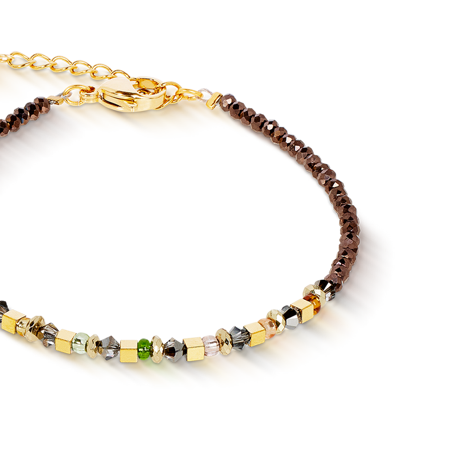 Bracelet golden Whisper marron-olive