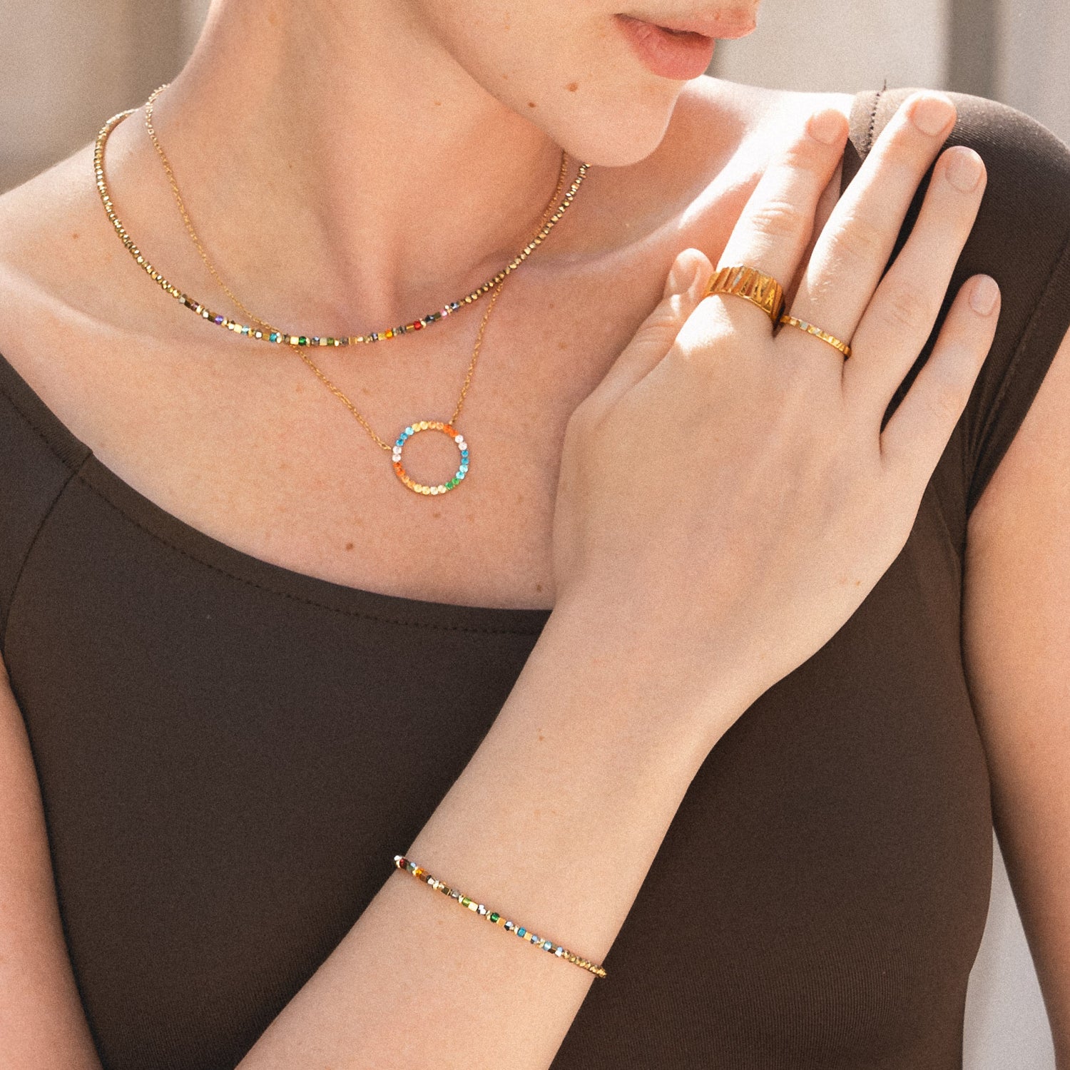 Bracelet Golden Whisper Rainbow