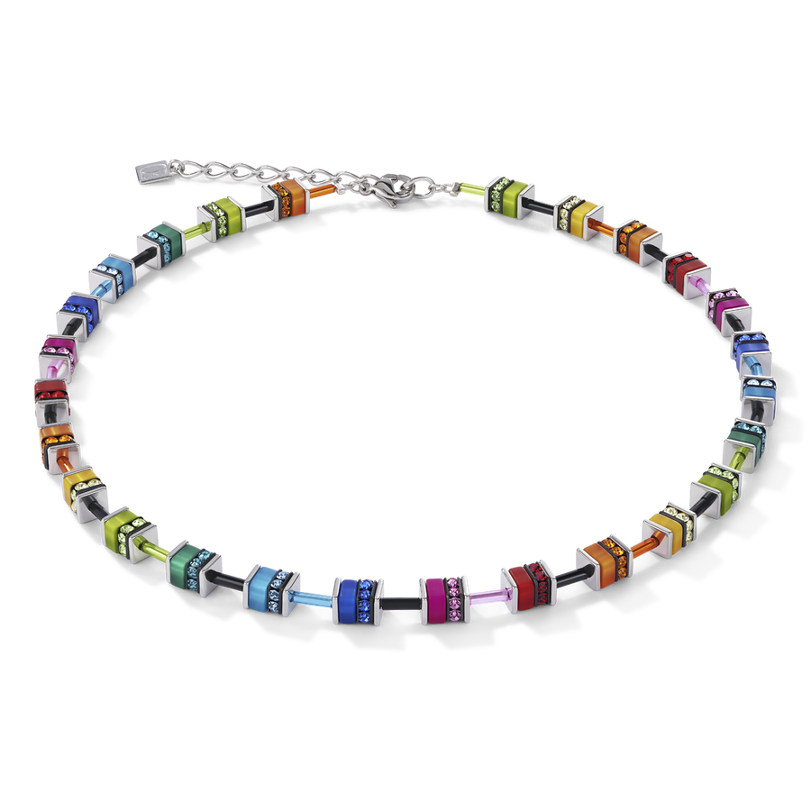 Collier GeoCUBE® classique polaris & strass multicolore