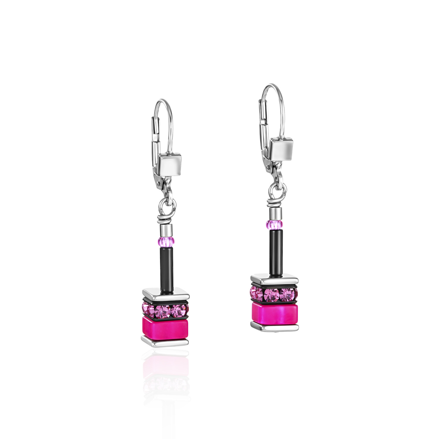 Boucles d'oreille GeoCUBE® classique polaris & strass multicolore