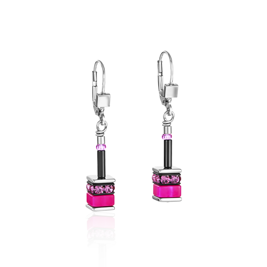 Boucles d'oreille GeoCUBE® classique polaris & strass multicolore