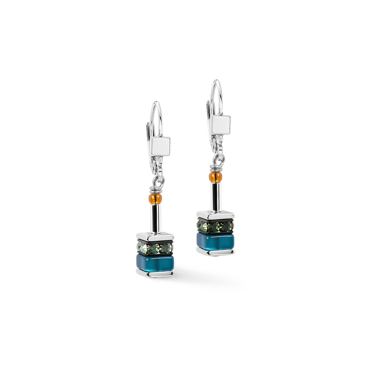 Boucles d'oreilles GeoCUBE® classic Polaris & Strass multicolore Winter