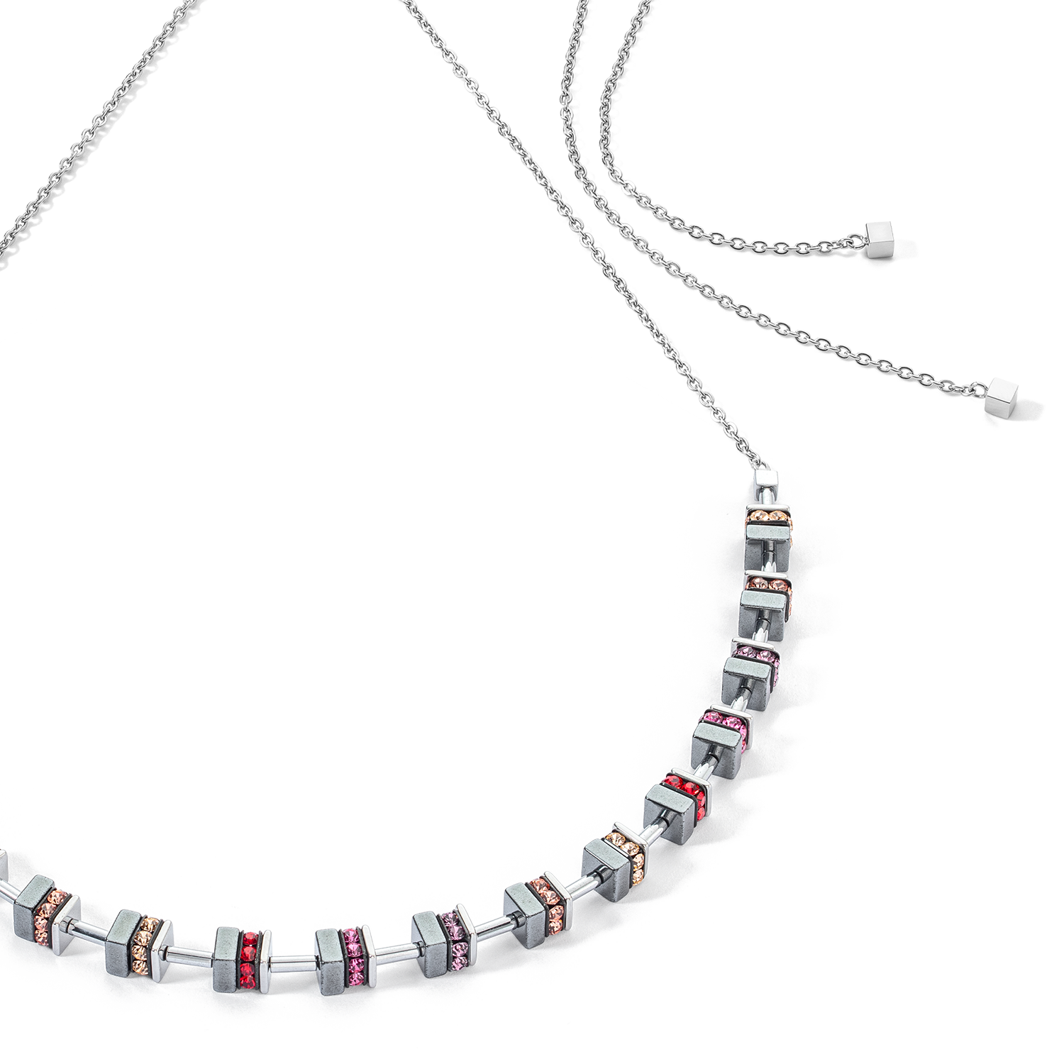 Collier Sparkling Classic Chain rouge argent