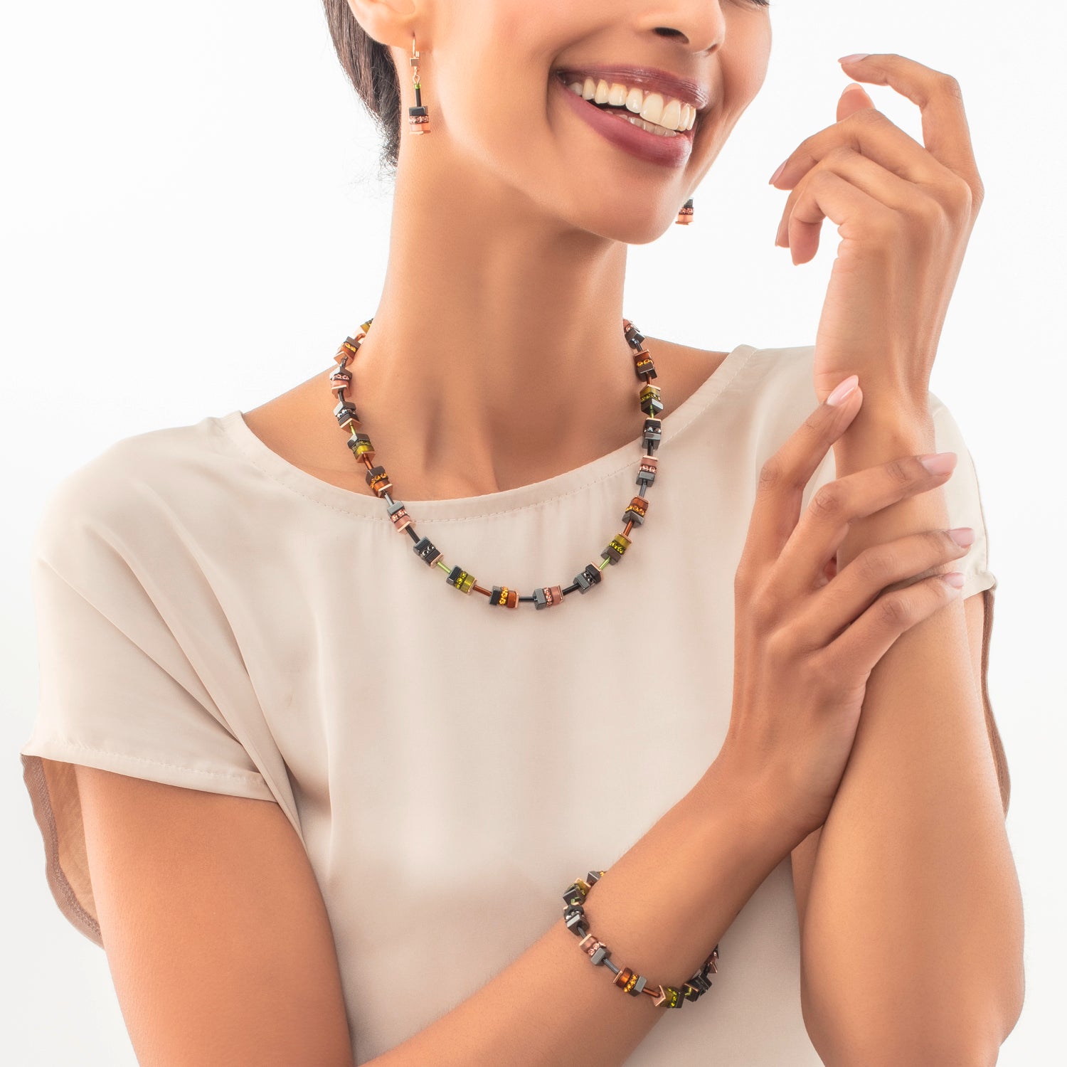 Collier Sparkling Classic Elements or rose-automne