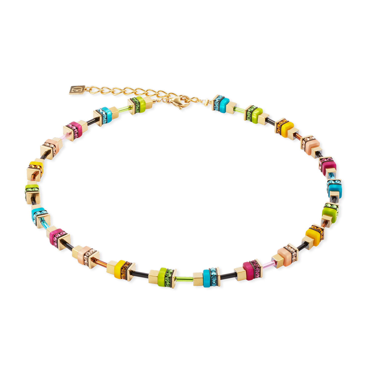 Collier Boho Sunset Cube rainbow