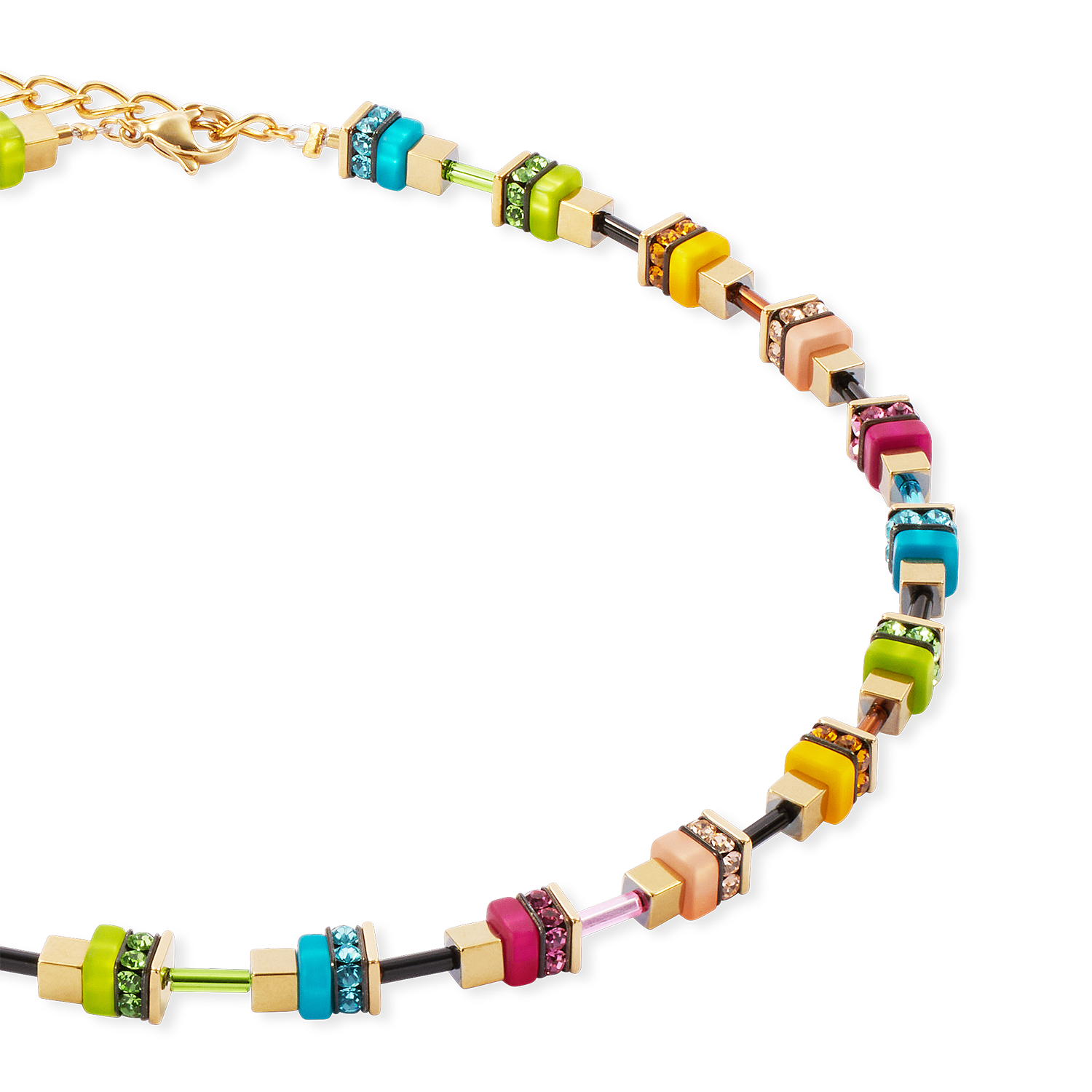 Collier Boho Sunset Cube rainbow