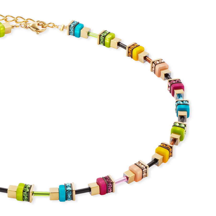 Collier Boho Sunset Cube rainbow