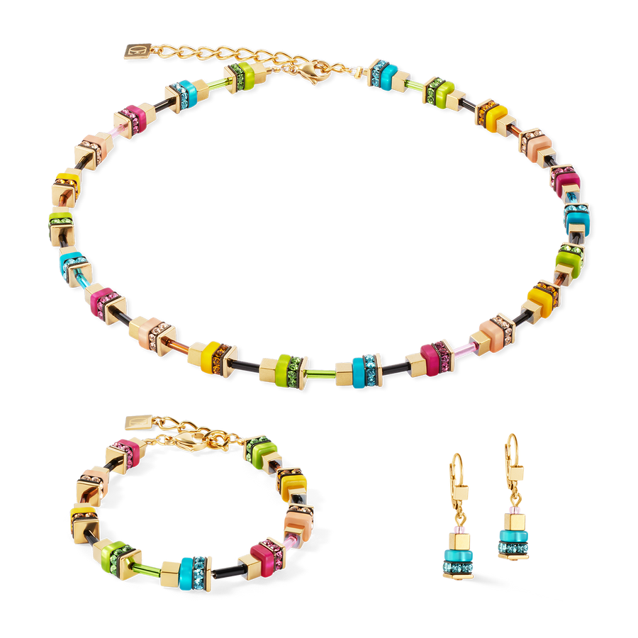 Collier Boho Sunset Cube rainbow