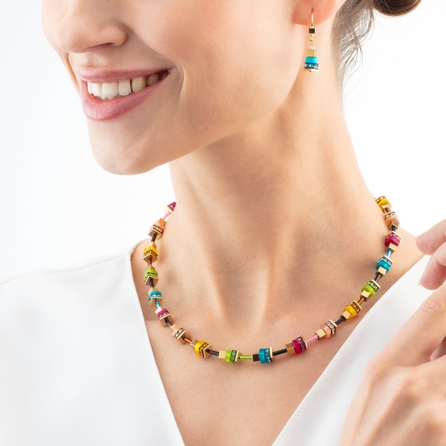 Collier Boho Sunset Cube rainbow