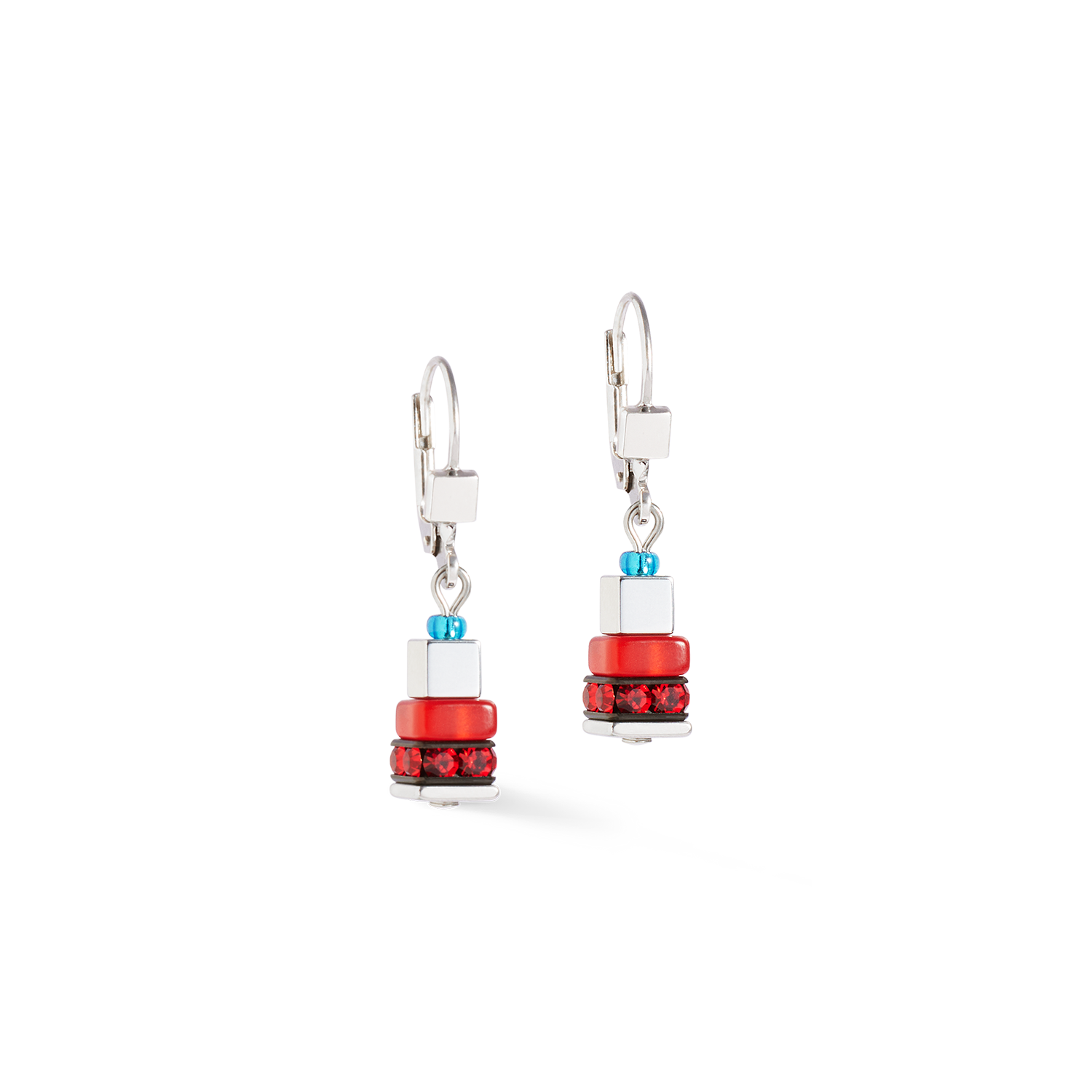 Boucles d'oreilles Modern Future Cube bleu-rouge