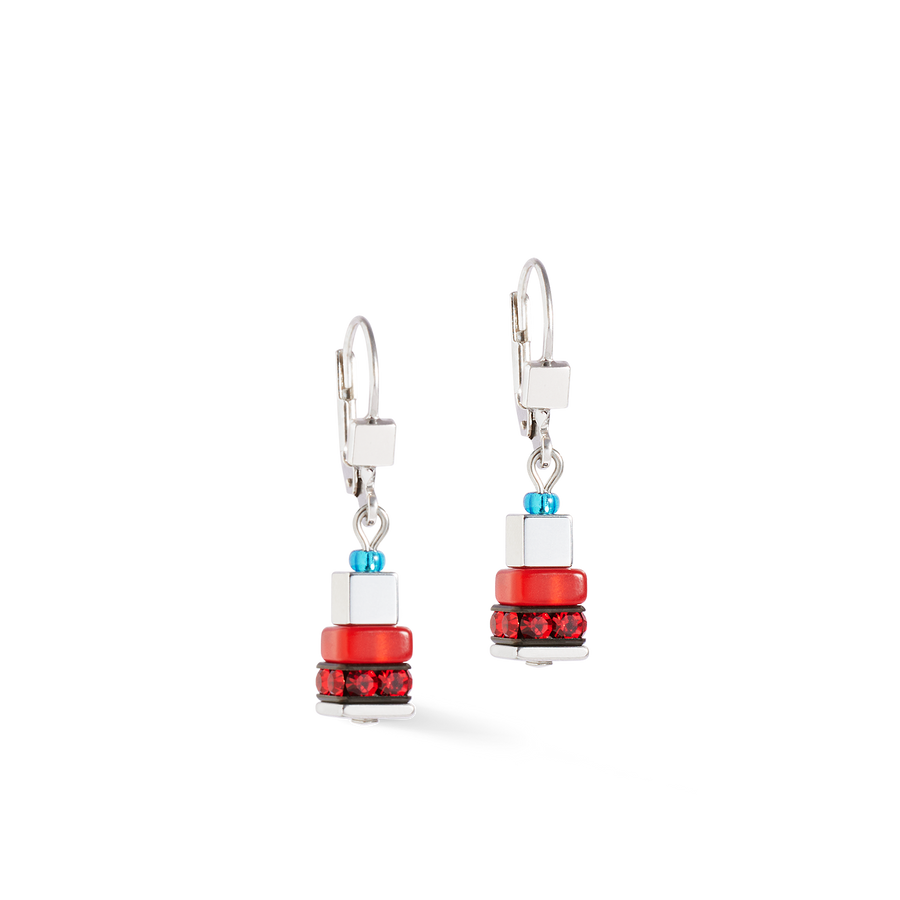Boucles d'oreilles Modern Future Cube bleu-rouge