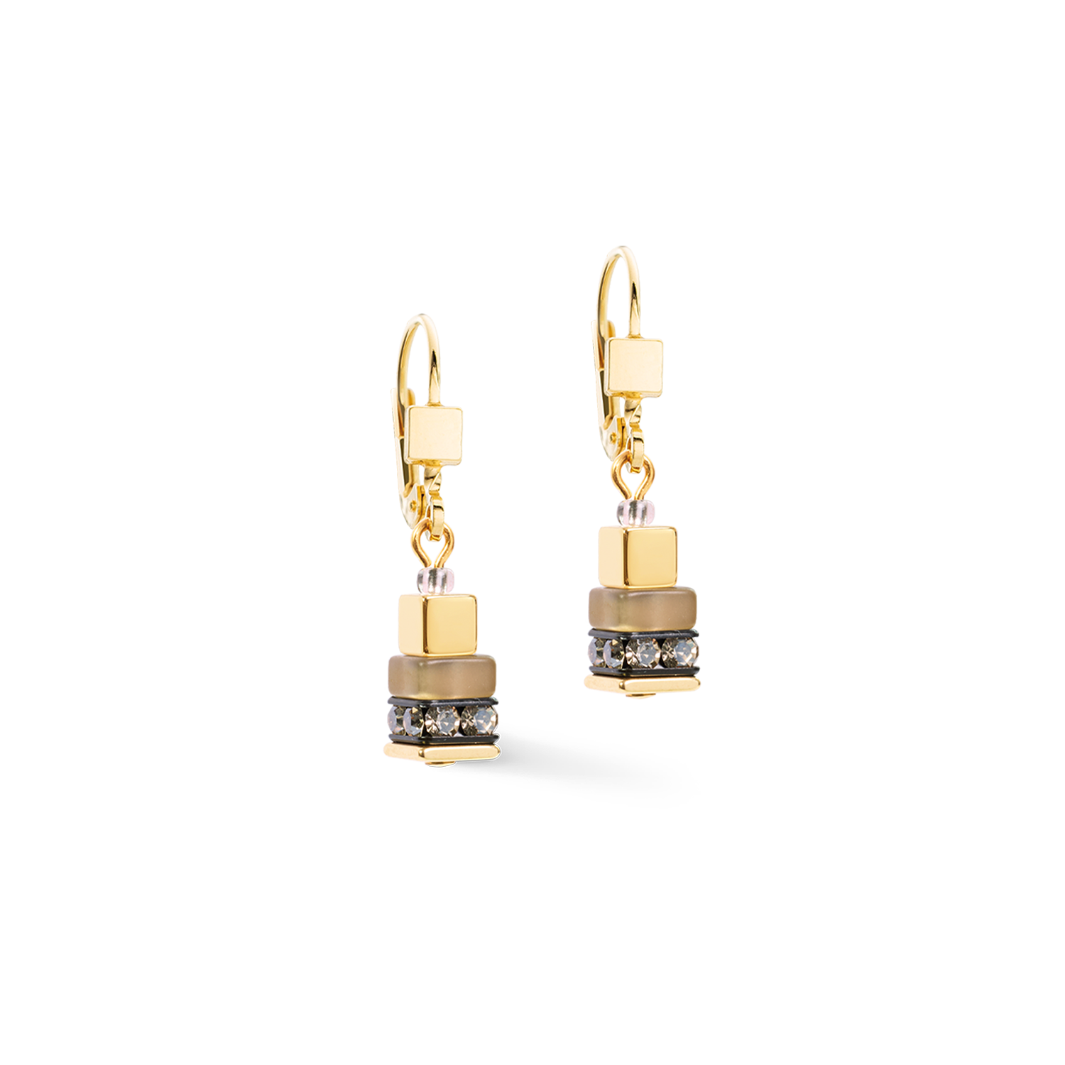 Boucles d'oreilles Urban Nature Cube beige-doré