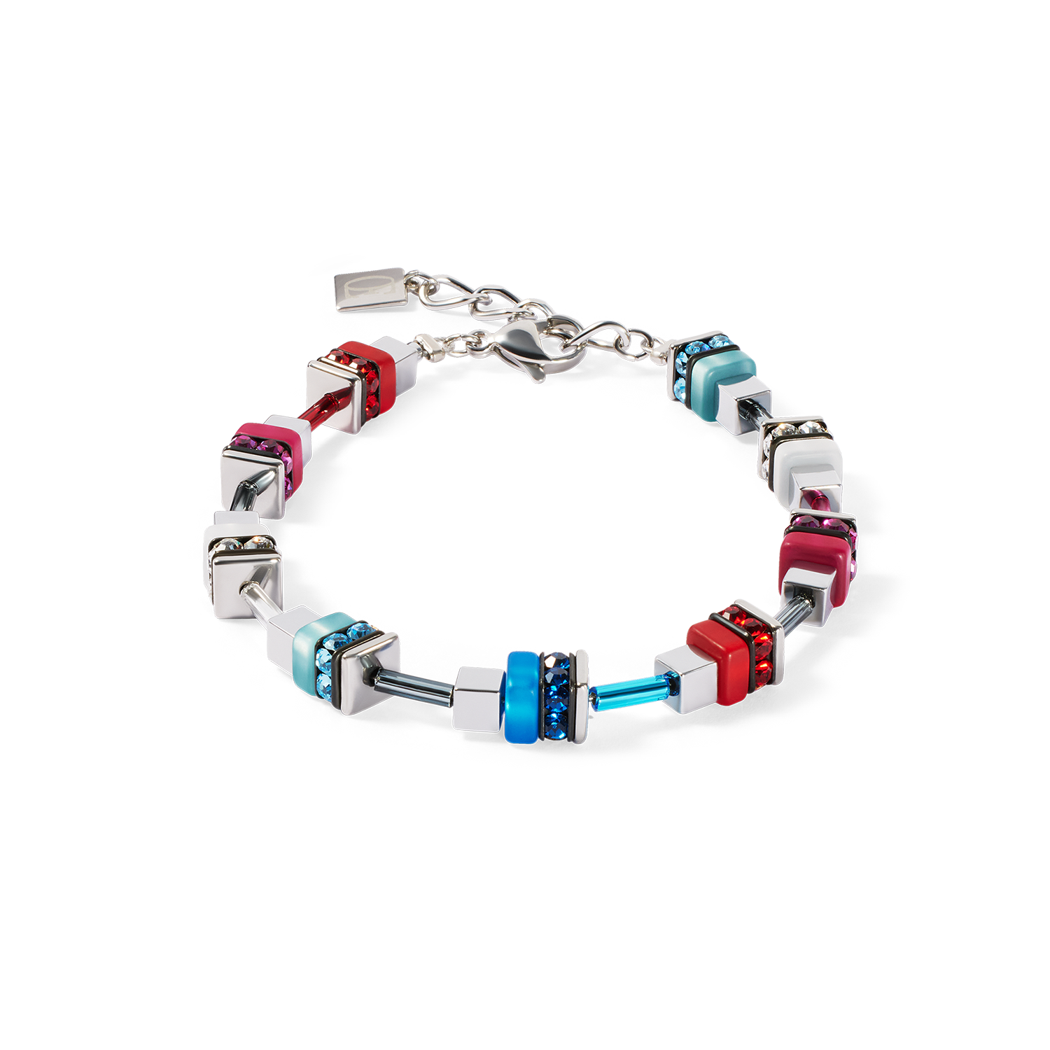 Bracelet Modern Future Cube bleu-rouge