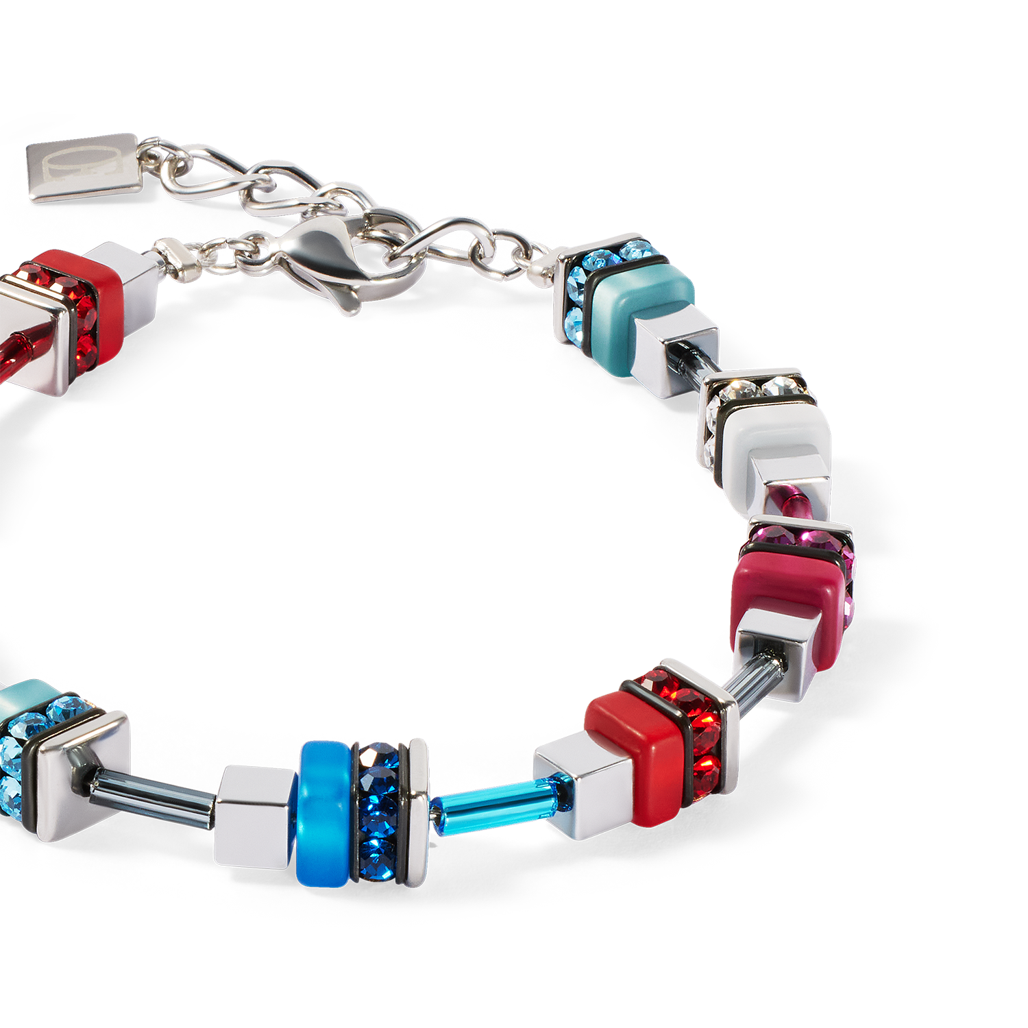 Bracelet Modern Future Cube bleu-rouge