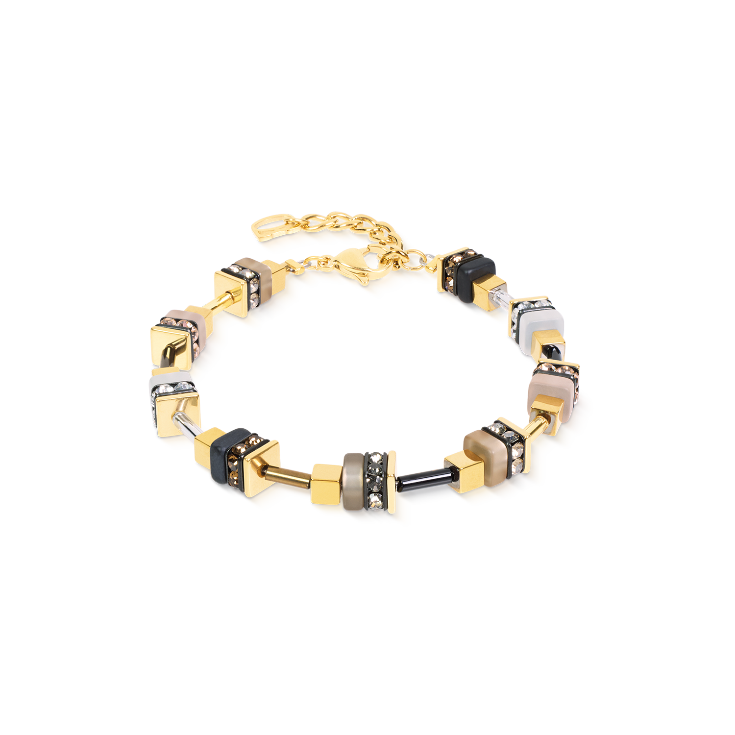 Bracelet Urban Nature Cube beige-doré