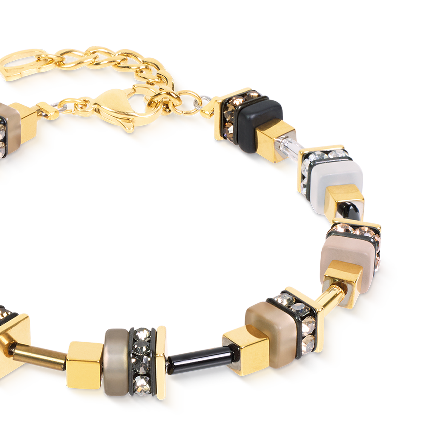 Bracelet Urban Nature Cube beige-doré