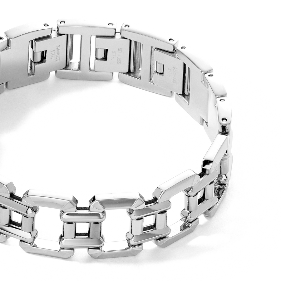 Bracelet bijou en acier inoxydable argent