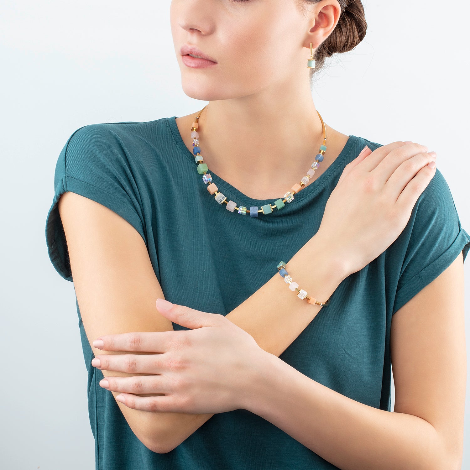 Collier Precious Statement Cubes multicolore-gentle