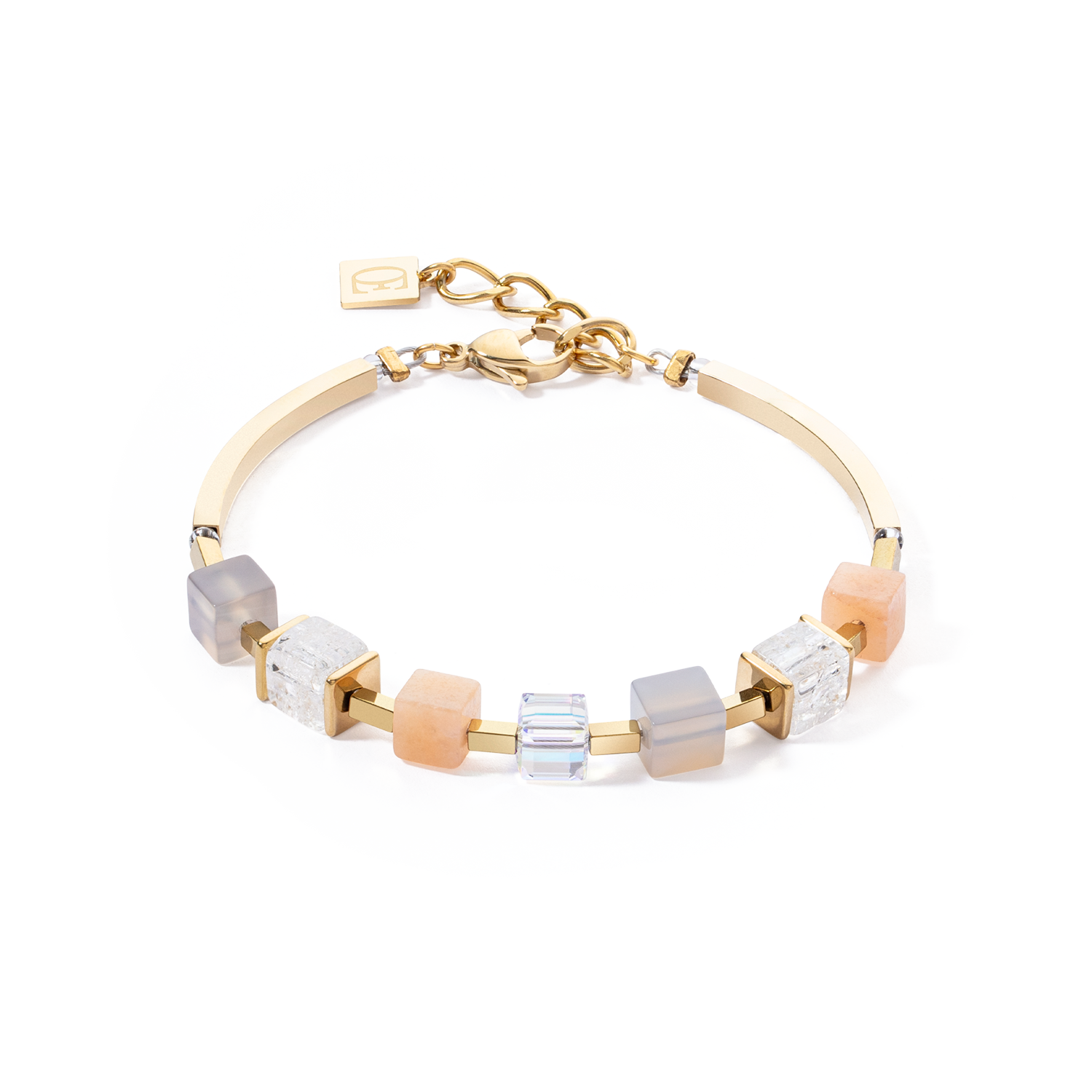 Bracelet Precious Statement Cubes gris-pêche