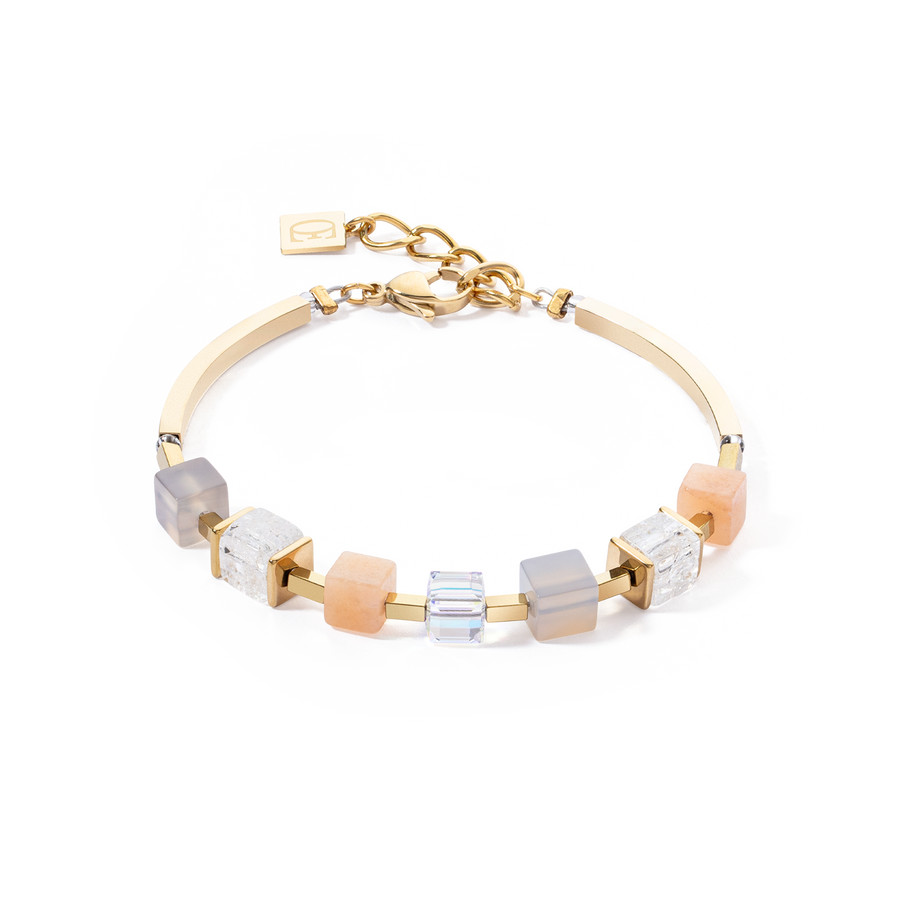 Bracelet Precious Statement Cubes gris-pêche